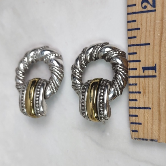Brighton Two-Tone Door Knocker Earrings - Picture 4 of 6